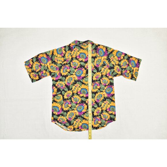 Woolrich Floral Sunflower Button Down Shirt Women's Regular Size M Vintage - Picture 6 of 8